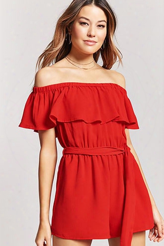 Off-the-shoulder Flounce Romper