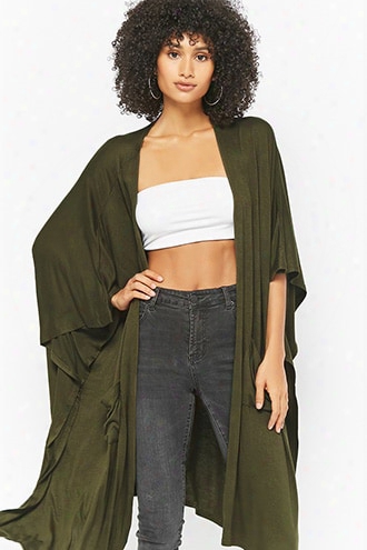 Oversized Batwing-sleeve Cardigan