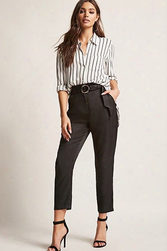 Paperbag-waist Belted Trousers