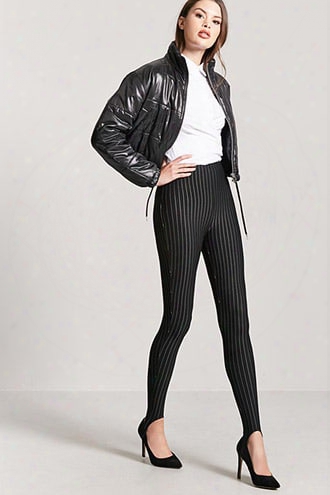 Pinstriped Stirrup Leggings