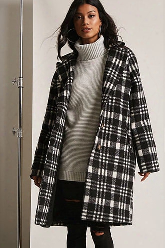 Plaid Buttoned Topcoat