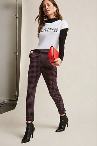 Plaid High-waist Pants