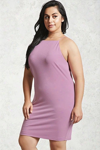 Plus Size High-neck Dress