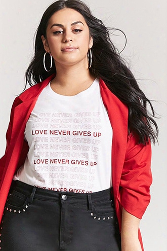 Plus Size Love Never Gives Up Tee