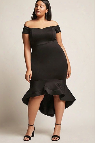 Plus Size Off-the-shoulder Maxi Dress