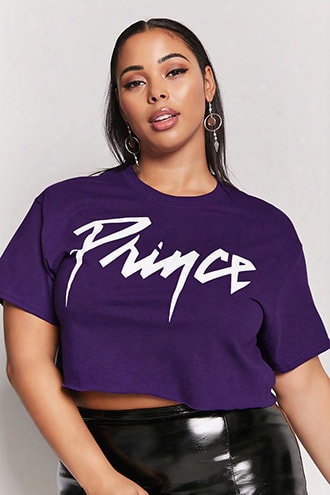 Plus Size Prince Graphic Cropped Band Tee