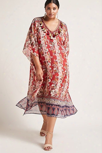 Plus Size Printed Kaftan Dress