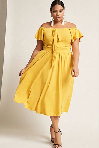 Plus Size Rebdolls Off-the-shoulder Dress