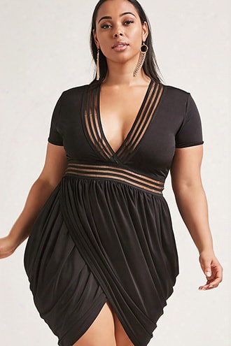 Plus Size Shadow Stripe Dress