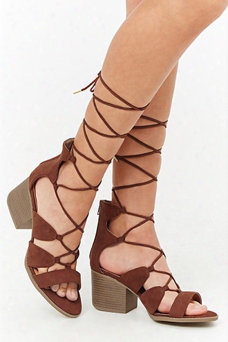 Qupid Lace-up Sandals