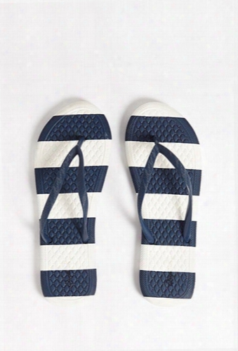 Qupid Striped Sole Flip Flops