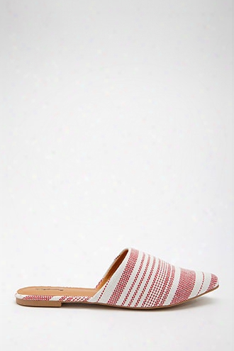 Qupid Striped Textile Mules