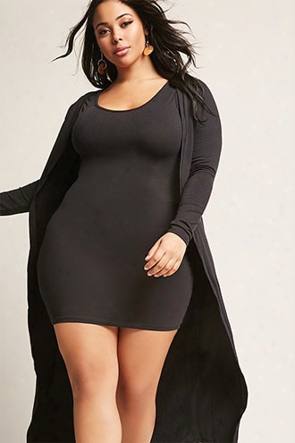 Rebdolls Inc. Plus Size Tank Top Mini Dress & Cardigan Set