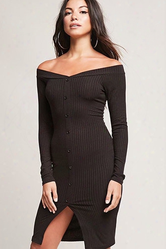 Ribbed Button-down Dress