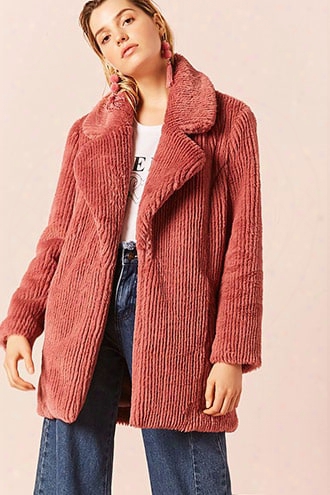 Ribbed Faux Fur Jacket