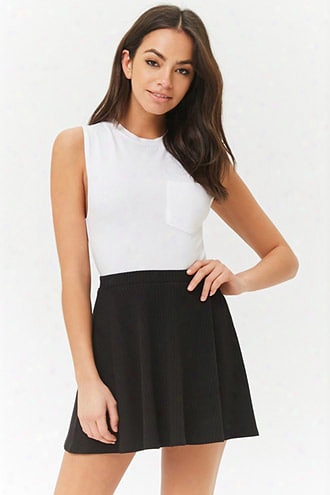 Ribbed Skater Mini Skirt