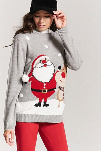 Santa And Reindeer Holiday Sweater