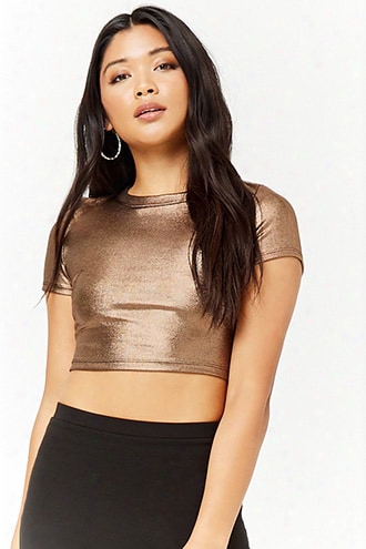 Sheeny Metallic Crop Top