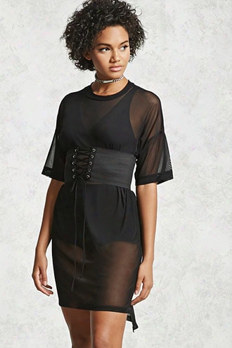 Sheer Corset T-shirt Dress