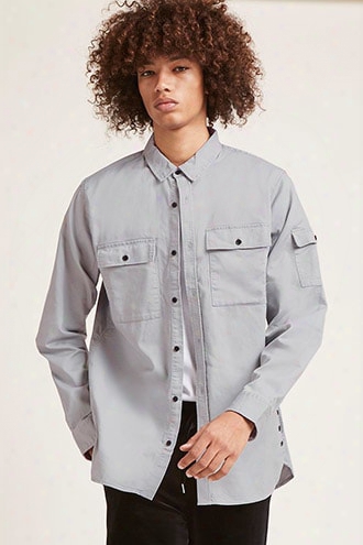 Slim-fit Button-hem Shirt