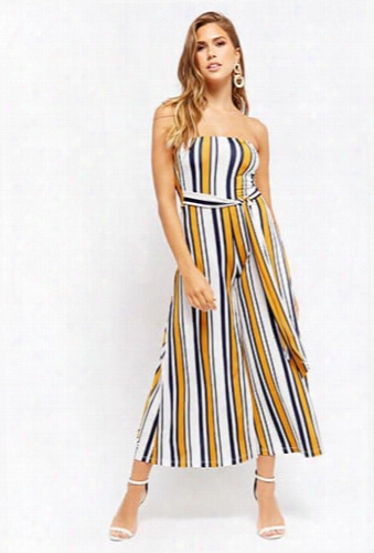 Striped Strapless Jumpsuit