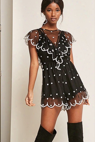 Swiss-dot Ruffle Romper