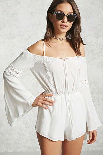 Tasseled Bell-sleeve Romper