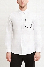 Contrast Trim-Pocket Shirt