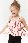 Girls Striped Flounce Top (Kids)