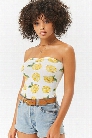 Strapless Lemon Print Bodysuit