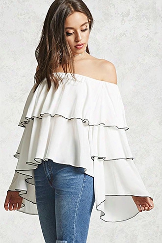 Tiered Off-the-shoulder Blouse