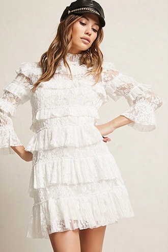 Tiger Mist Ruffled Lace Dress