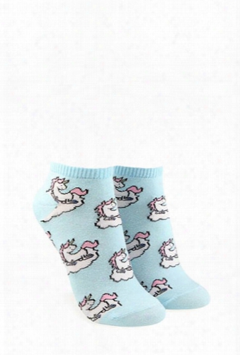 Unicorn On A Cloud Ankle Socks