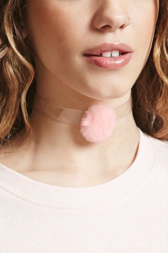 Clear Pom Pom Choker