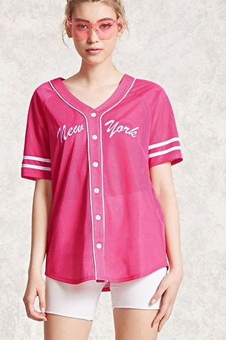 Embroidered Mesh Baseball Shirt
