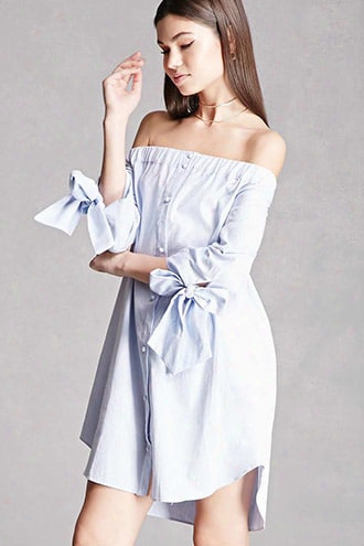 English Factory Tie-sleeve Dress