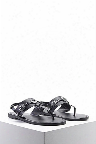 Faux Leather Star Sandals
