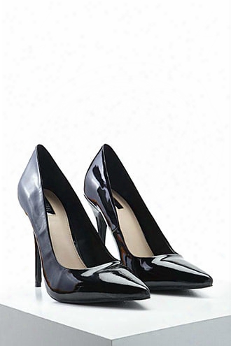 Faux Patent Leather Pumps