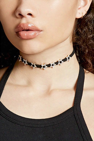 Faux Suede Star Choker