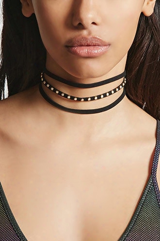 Faux Suede Studded Choker