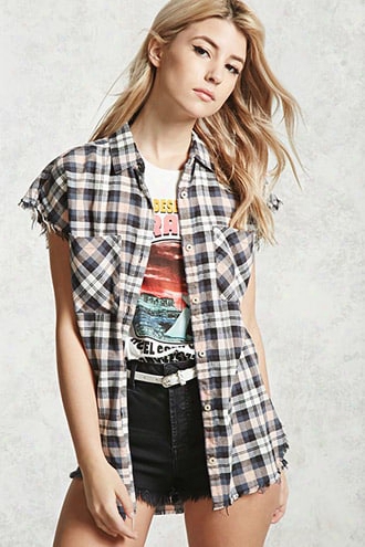 Frayed Plaid Shirt