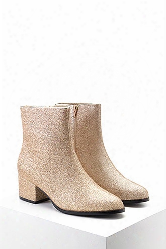 Glitter Faux Leather Booties