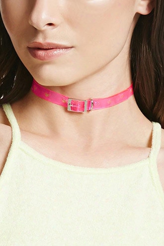 Heart Cutout Jelly Buckle Choker