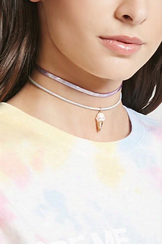 Holographic Ice Cream Choker Set