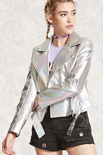 Iridescent Faux Leather Jacket