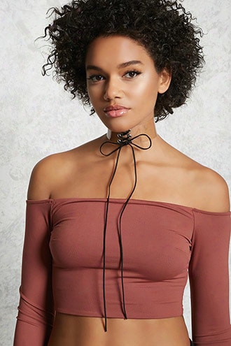 Lace-up Clear Choker