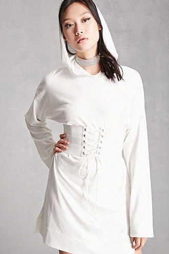 Lace-up Corset Hoodie Dress