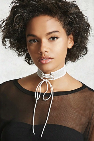 Lace-up Mesh Choker