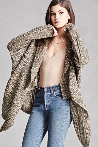 Marled Draped Cardigan