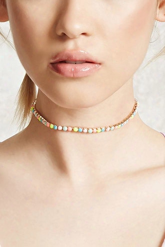 Multicolor Faux Gem Choker